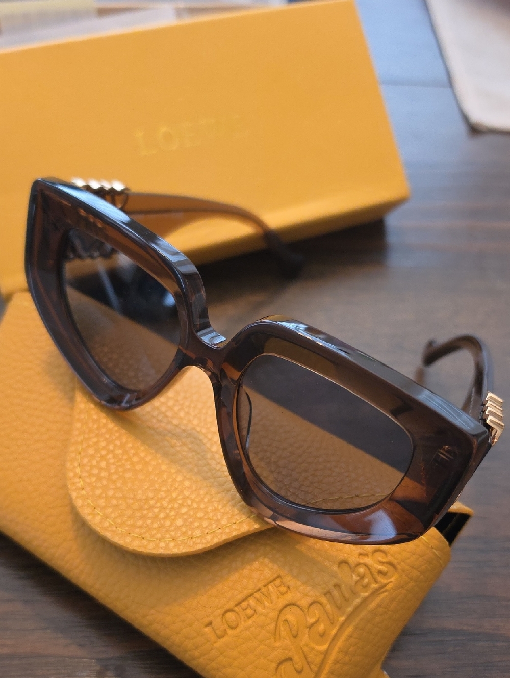 Loewe Tortoiseshell Oversized Square Women's Sunglasses